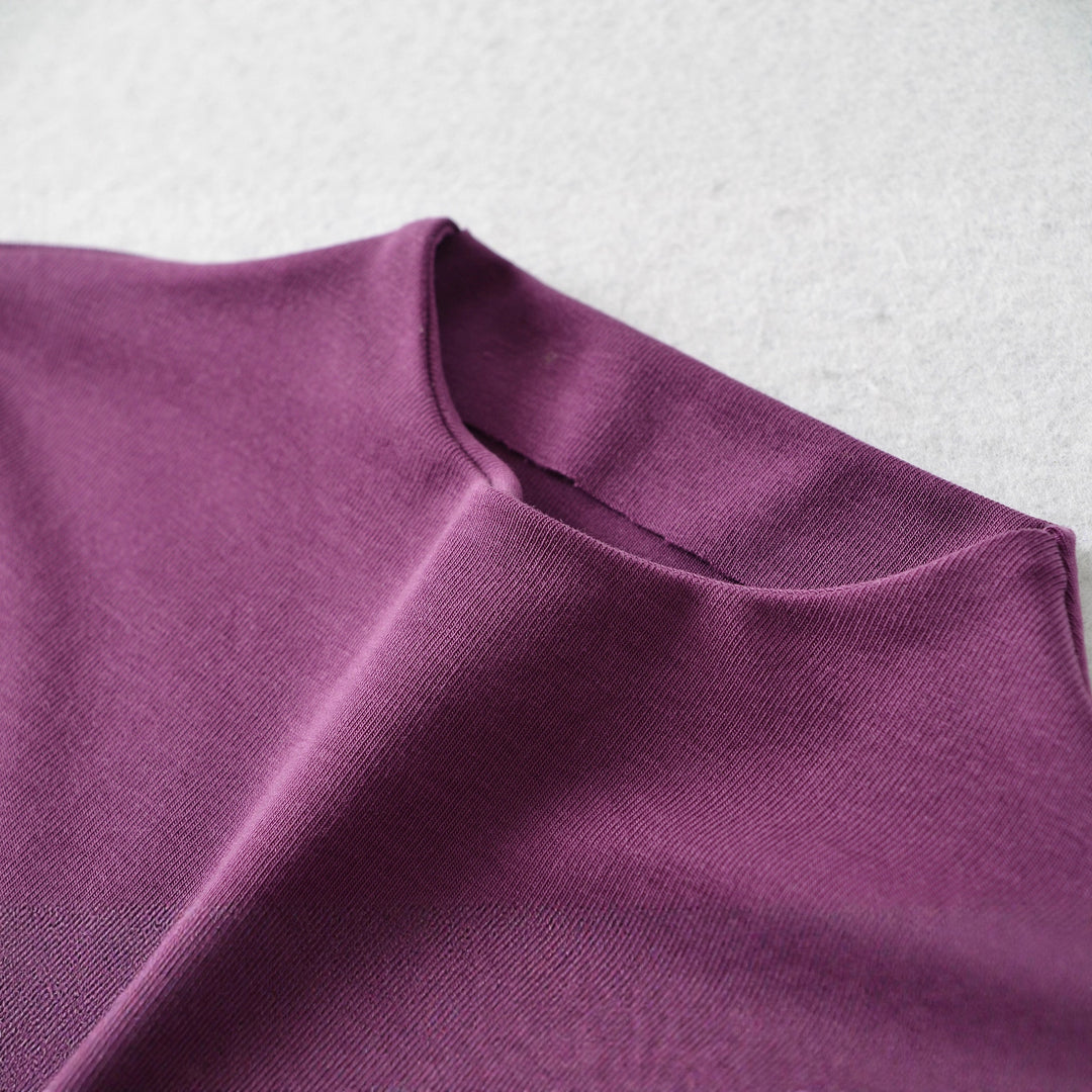 Damen Langarmshirt mit Stehkragen und Raffungsdetails Drune