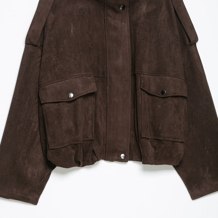 Damen Kurze Wildlederoptik-Fieldjacke Drune
