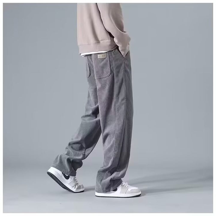 Herren Lässige Cord-Jogginghose mit Komfortbund Drune