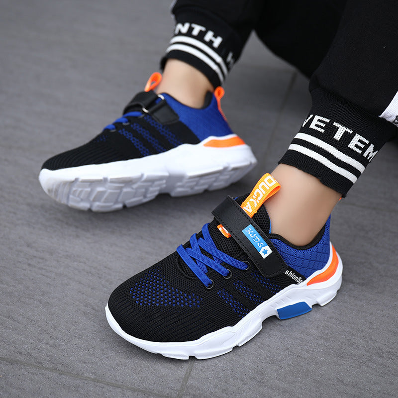 Unisex Kinder-Sneaker mit atmungsaktivem Strickschaft und Klettverschluss Drune