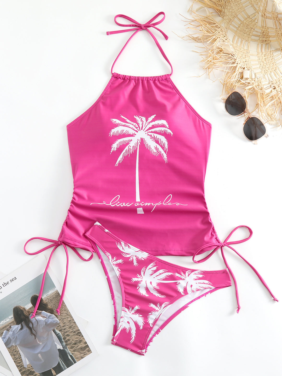 Damen trendiger Bikiniset mit Palmen-Motiv Drune