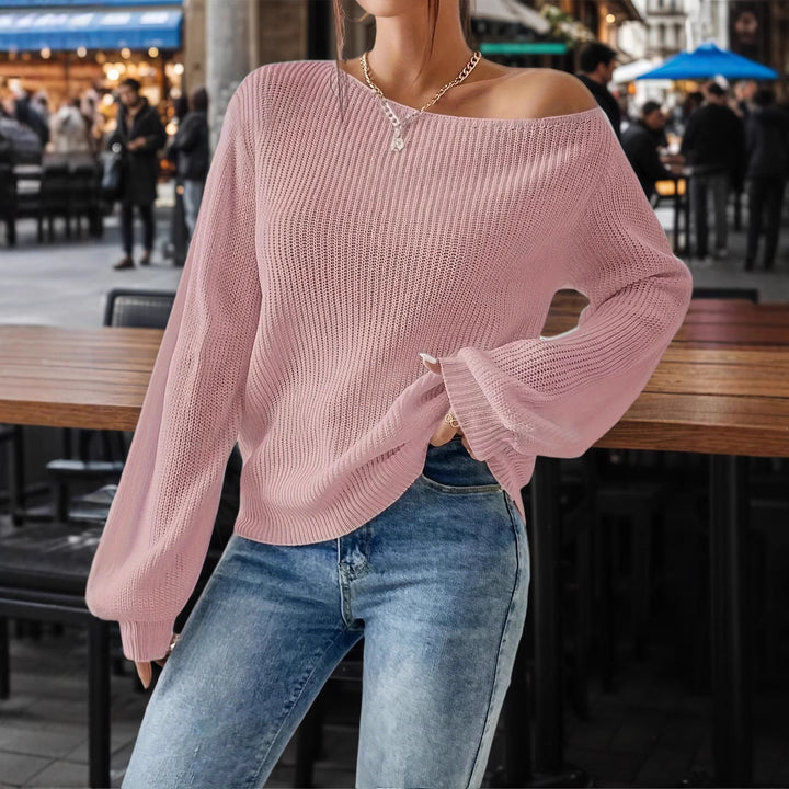 Damen lässiger Pullover mit asymmetrischem Schnitt und überschnittenen Schultern Drune