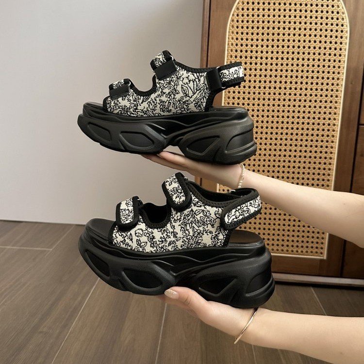 Damen Plateau-Sandalen mit verziertem Riemen und komfortabler Sohle Drune