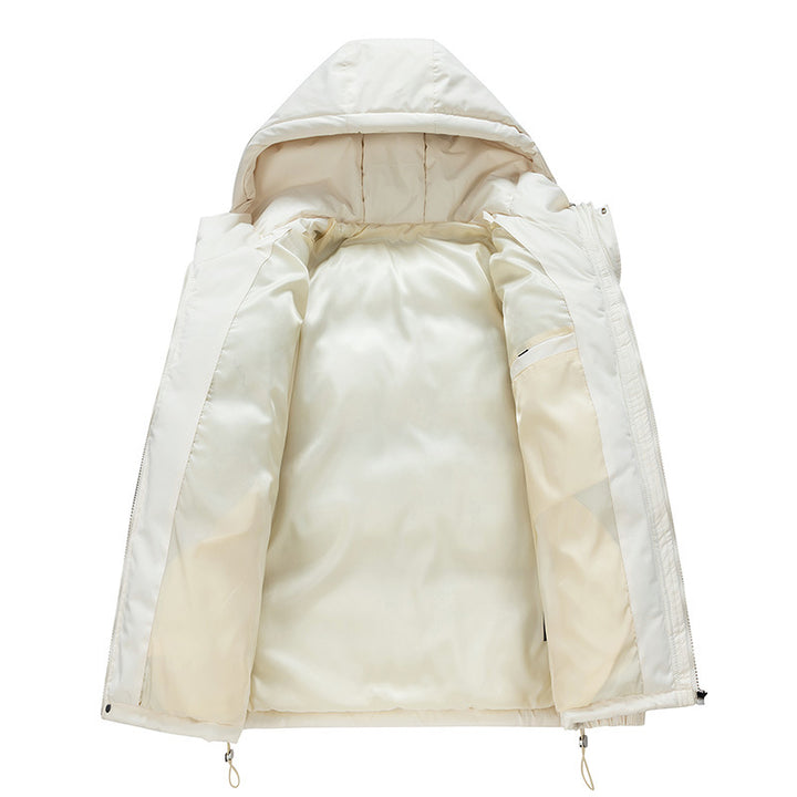 Herren minimalistischer Oversize-Steppmantel mit gesteppter Thermo-Füllung und Kordelzugkapuze Drune
