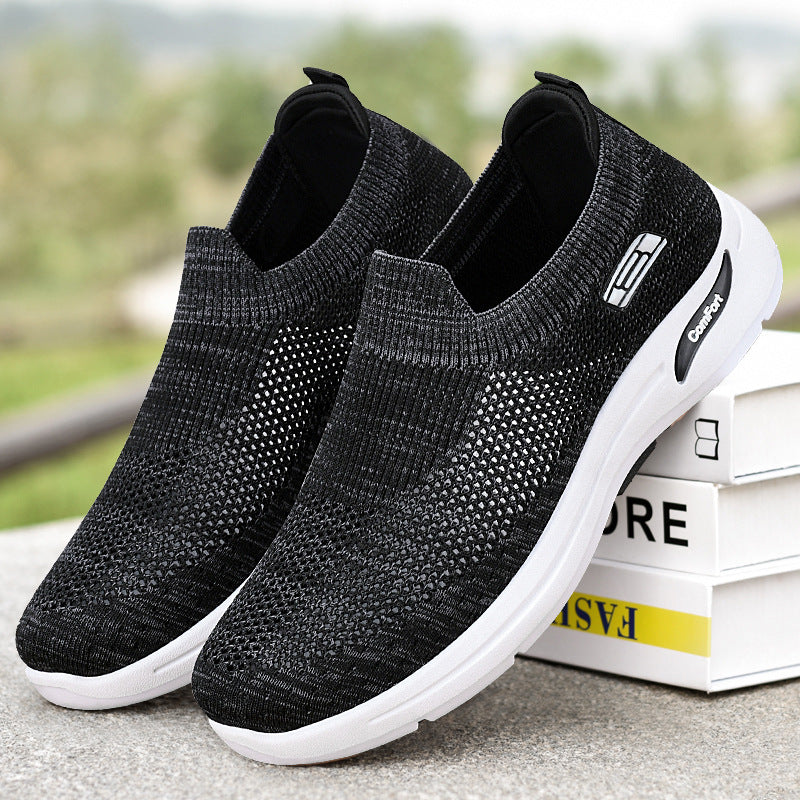 Damen nan nahtloser Strick-Slip-On Alltagswalker mit elastischem Knöchelschaft und stoßdämpfender Luftkissen-Zwischensohle Drune