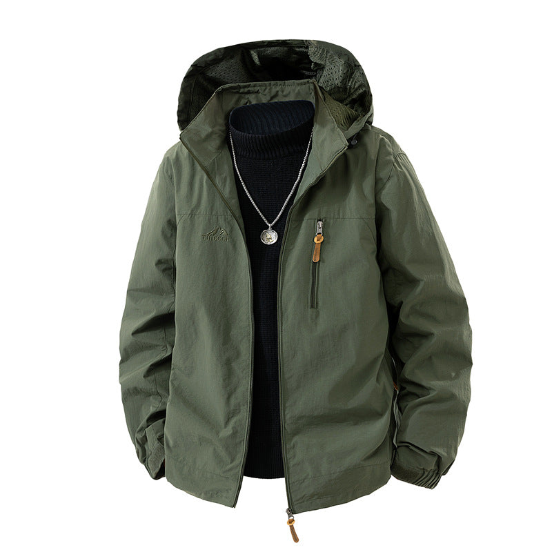 Herren Outdoor-Jacke mit Kapuze und praktischen Taschen Drune