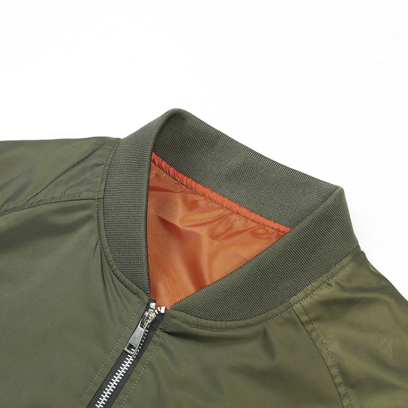 Herren Modische Bomberjacke mit hohem Kragen Drune