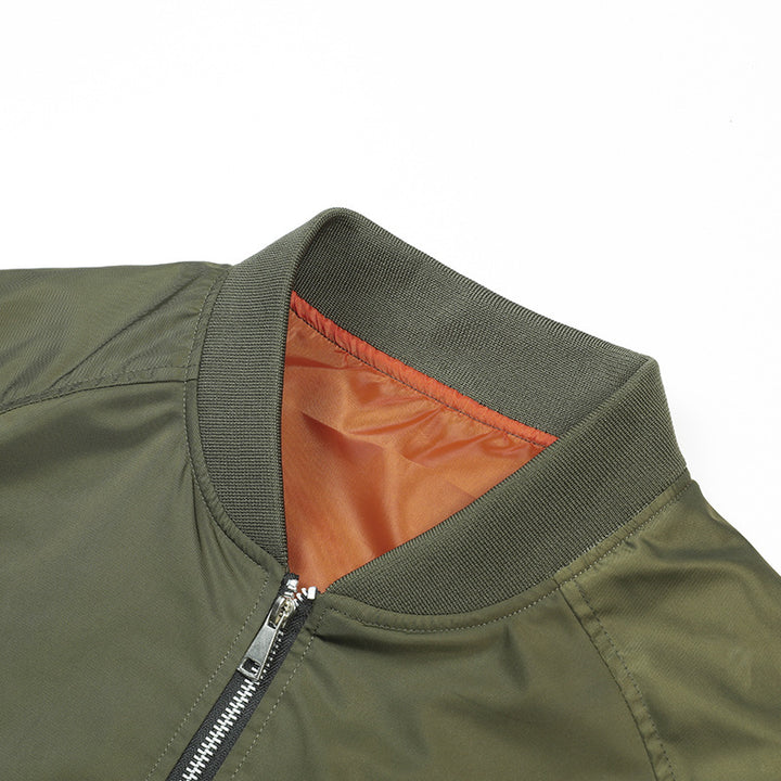 Herren Modische Bomberjacke mit hohem Kragen Drune