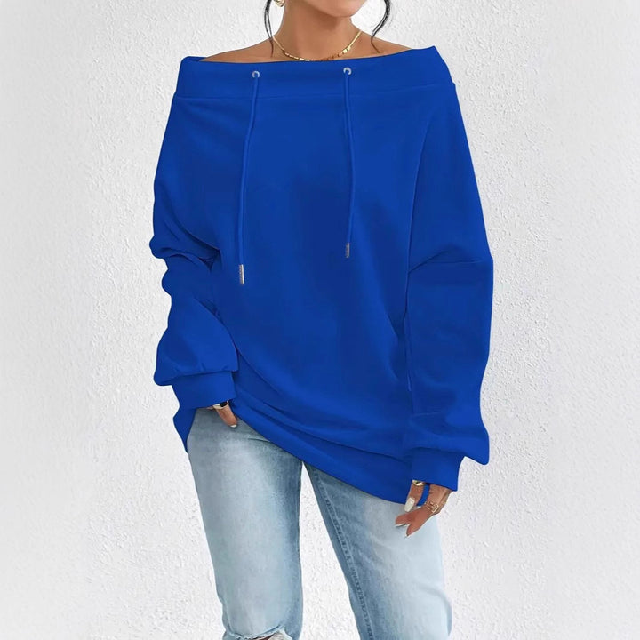Damen Oversized Sweatshirt mit lässigem Off-Shoulder-Ausschnitt Drune