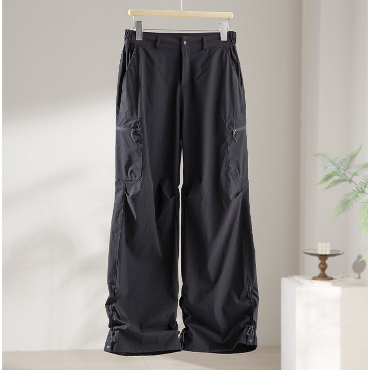 Damen Technische Weite Cargo-Hose mit verstellbarem Saum und Mehrfachtaschen Drune