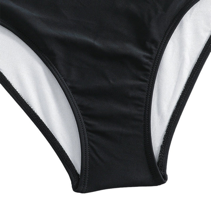 Damen Einteiler Badeanzug mit raffiniertem Wickeldesign und hohem Beinausschnitt Drune