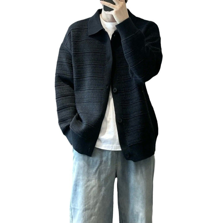 Herren Modische Strickjacke mit strukturiertem Design Drune