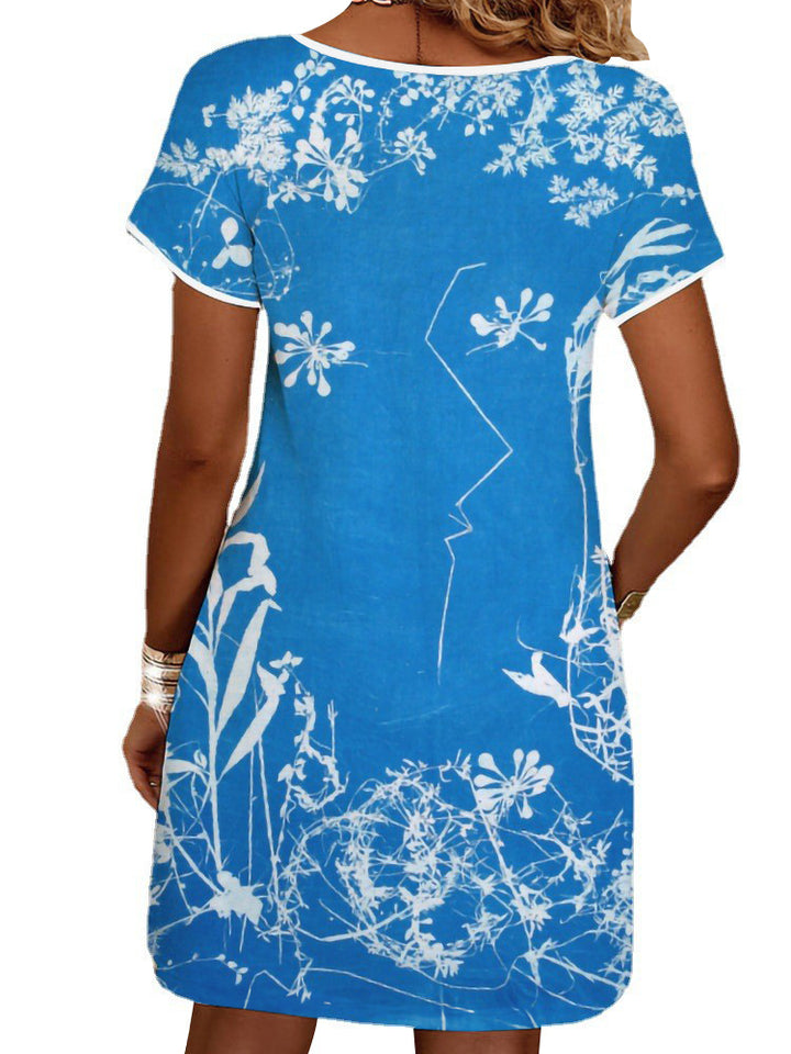 Damen Sommerliches T-Shirt-Kleid mit floralem Print Drune