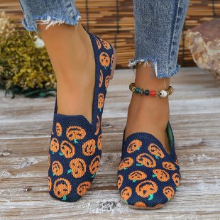 Damen Atmungsaktive Gestrickte Hineinschlüpfschuhe mit Flexibler Laufsohle Drune