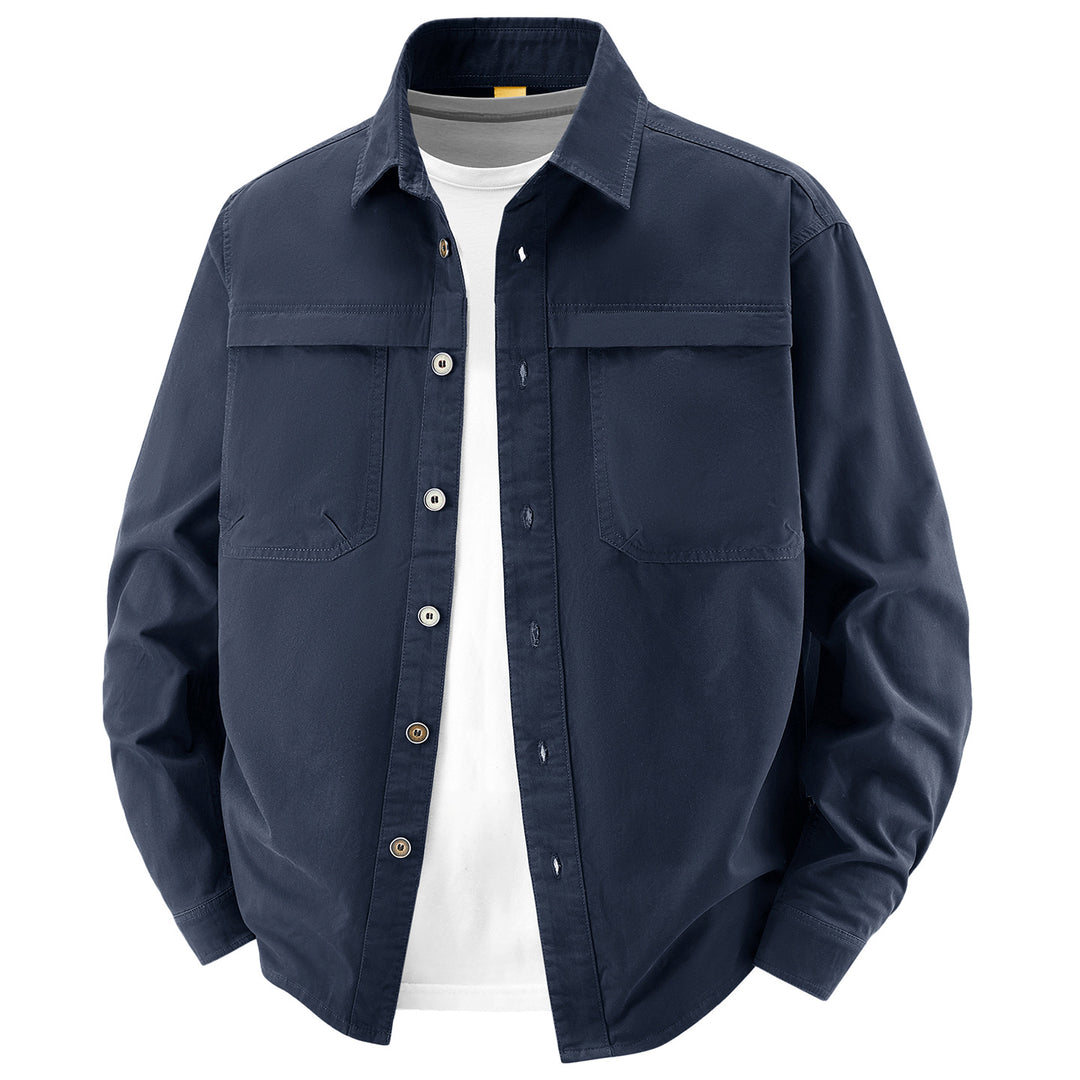 Herren Overshirt aus Baumwoll‑Twill mit zwei Brustklappen und relaxed Fit Drune