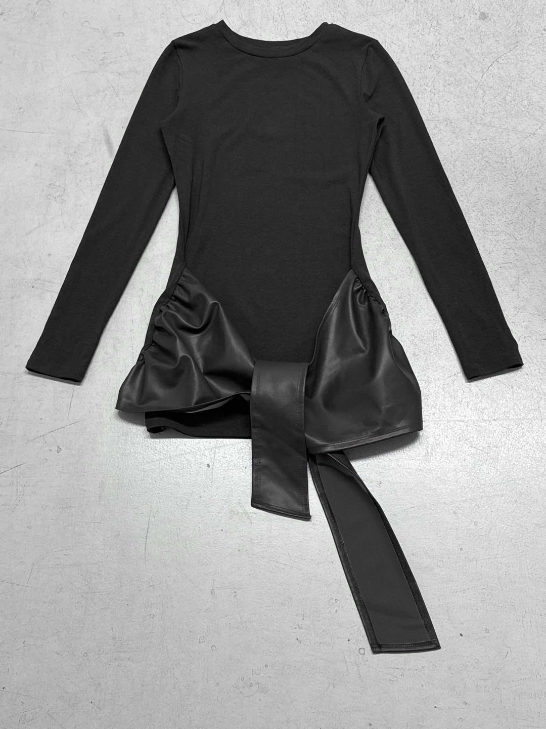 Damen Asymmetrisches Longsleeve-Tunika-Kleid mit seitlicher Schluppe Drune