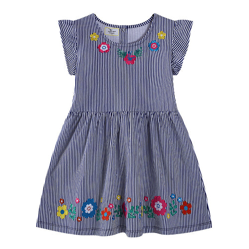 Mädchen Blumenstickerei Sommerkleid Drune
