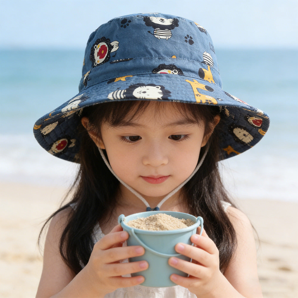 Unisex nan Kinder Sonnenhut mit breiter Krempe verstellbarem Kinnband und Einhornprint  Drune