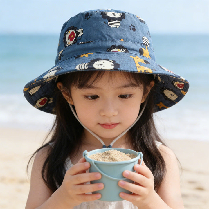 Unisex nan Sonnenhut für Kinder mit verstellbarem Kinnband, breiter Krempe und hohem UV-Schutz Drune