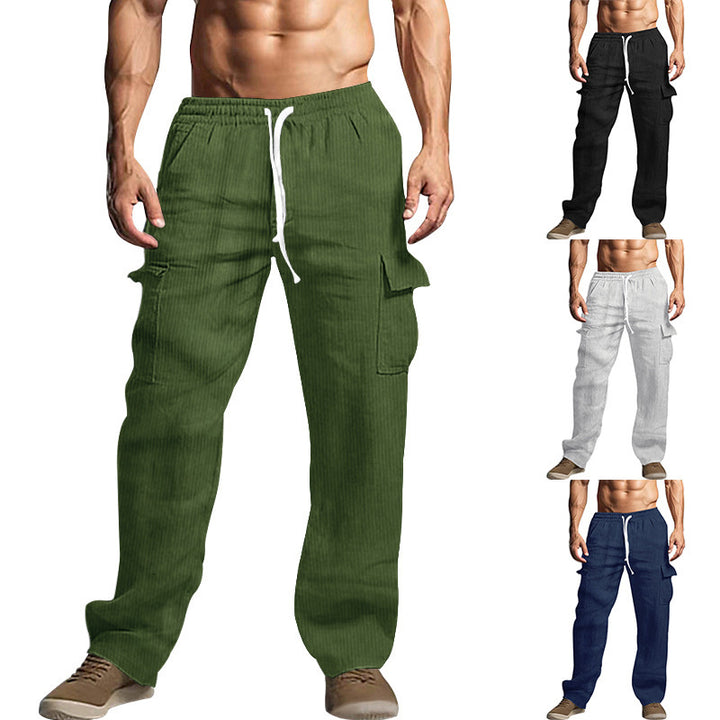 Herren Cordhose im Cargo-Stil mit Kordelzug und aufgesetzten Taschen Drune