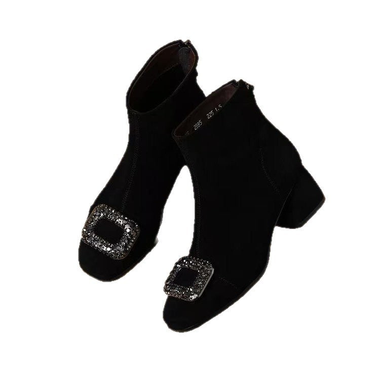 Damen Elegante Stiefeletten mit Schmuckdetails Drune