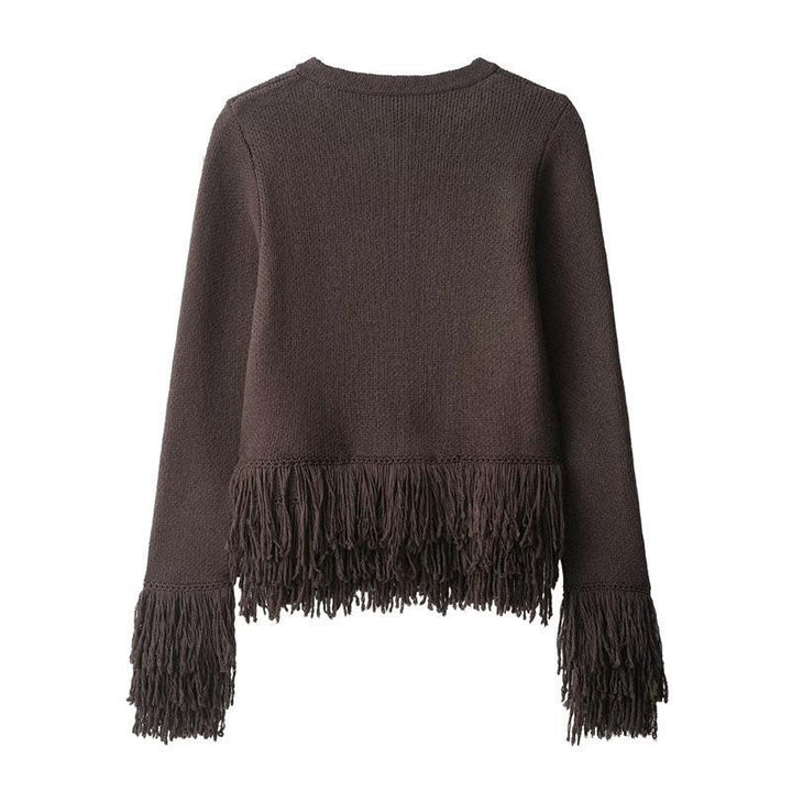 Damen Fransen Strickjacke mit exklusive Verarbeitung Drune
