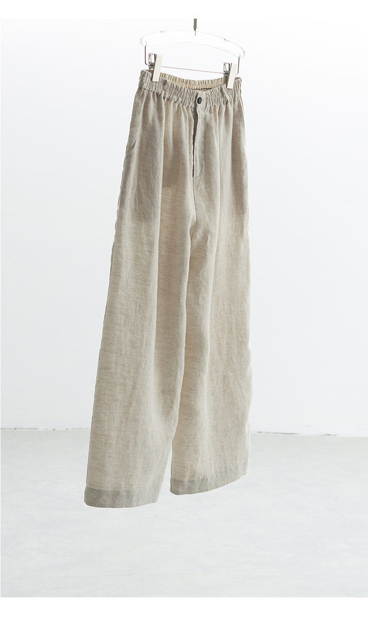 Damen Weit geschnittene Leinenhose Drune