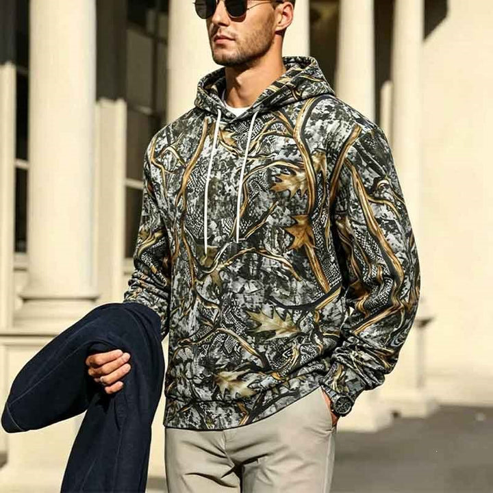 Herren Gemusterter Kapuzenpullover Drune
