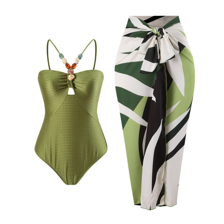Damen Bandeau-Badeanzug mit asymmetrischem Rock Drune