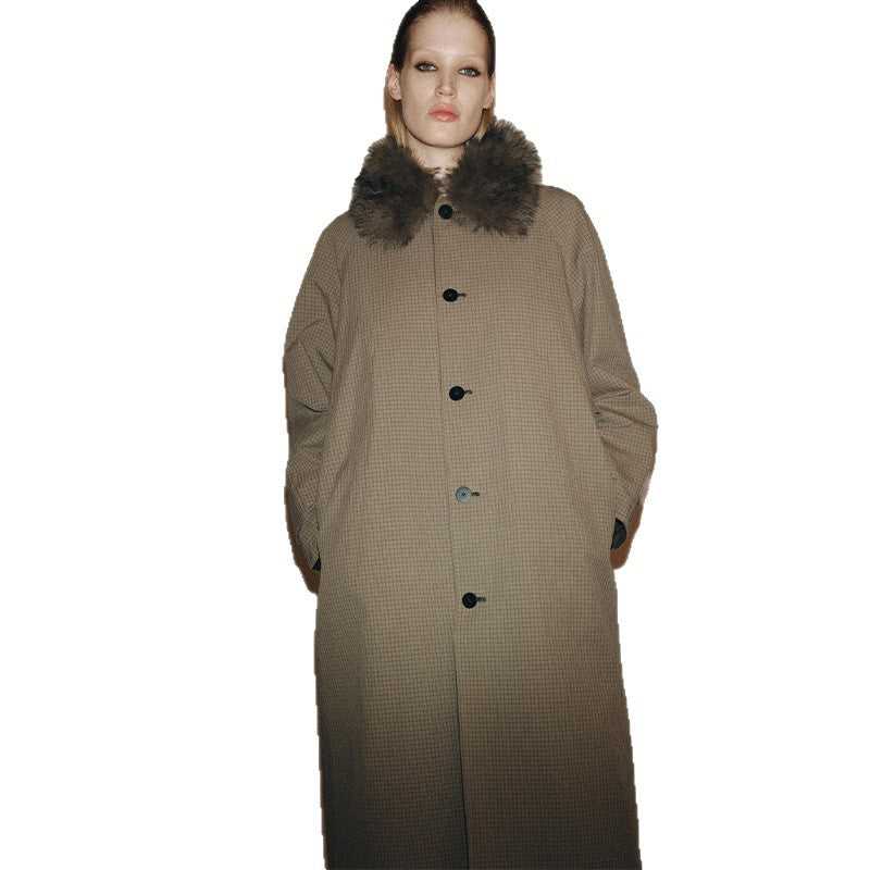 Damen Modische Manteljacke mit elegantem Kragen und Knopfverschluss Drune
