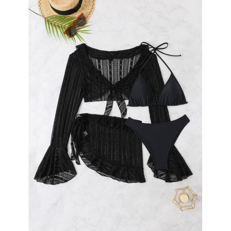 Damen Bikiniset mit transparentem Cover-Up und raffinierten Details Drune