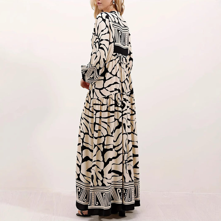 Damen Maxikleid im Boho-Stil mit floralem Design Drune