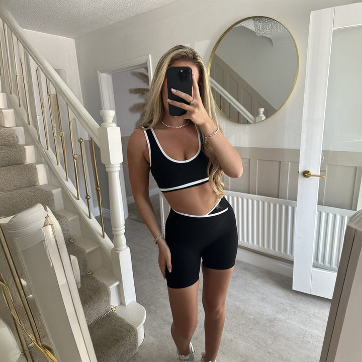 Damen Sportliches Oberteil und Shorts Set Drune