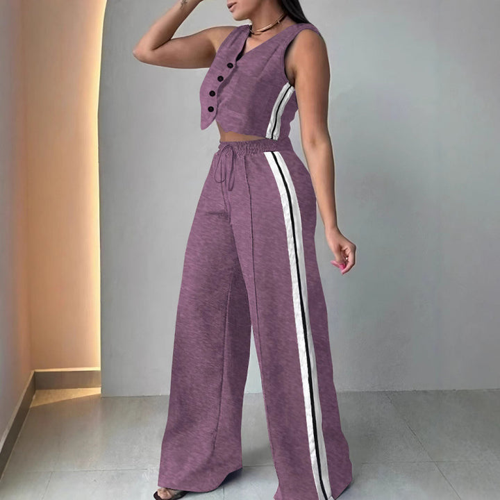Damen Zweiteiliges Sport-Outfit mit weitem Schnitt und elastischem Bund Drune