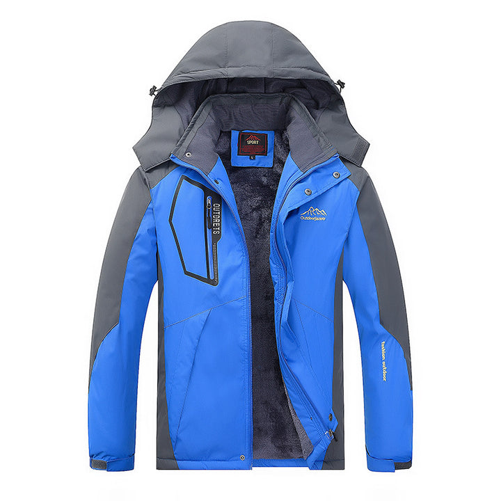 Herren technische Outdoorjacke mit herausnehmbarer Fleece‑Innenjacke und abnehmbarer Kapuze Drune
