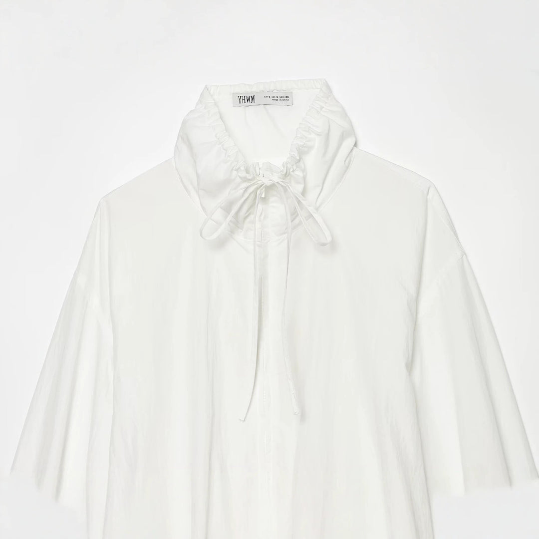 Damen Leichte Cropped Windjacke mit Tunnelzugkragen und Taillenraffung Drune