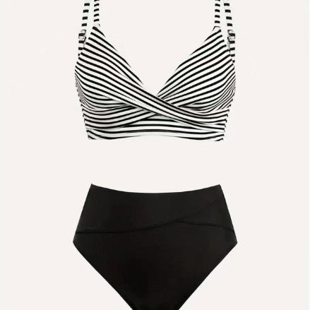 Damen Hochgeschnittenes Bikini-Set mit Wickel-Oberteil Drune