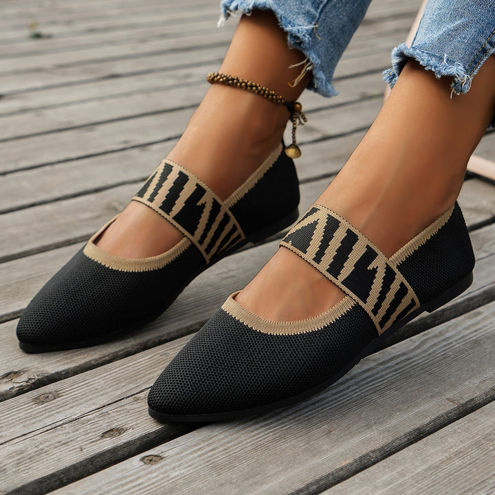 Damen Ballerinas mit elastischer Riemen Drune