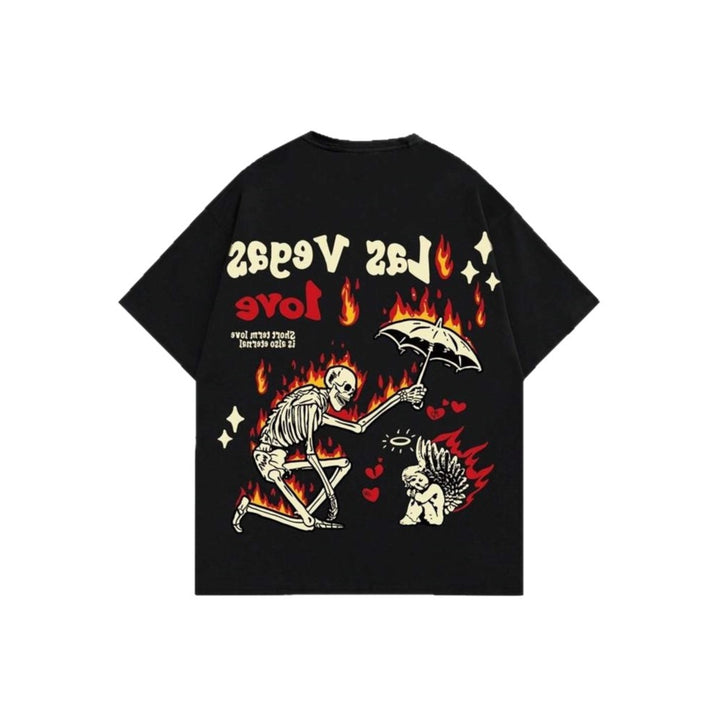 Damen Grafik T-Shirt mit einzigartigem Skelettmotiv und lebhaftem Druck Drune