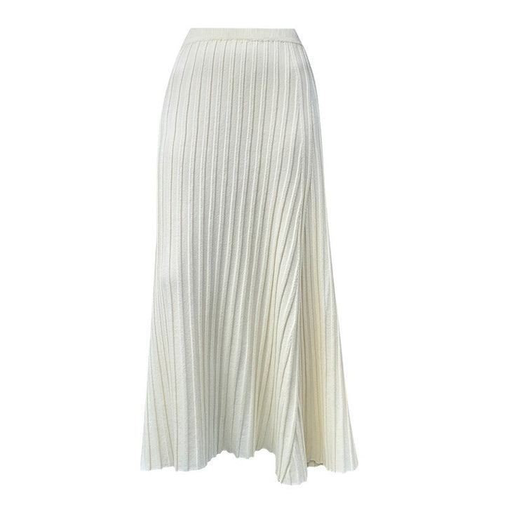 Damen Plissee Maxi-Rock mit eleganter Rippenstruktur Drune