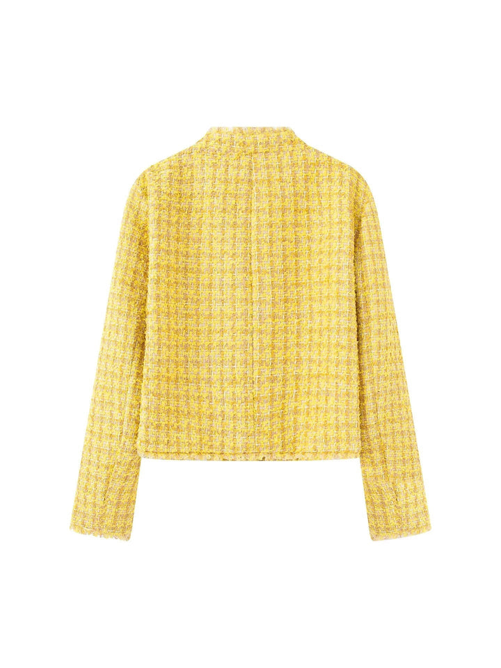 Drune | Damen Stilvolle Kurze Jacke Strukturiertes Tweed
