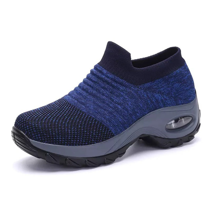 Damen Slip-On Strick-Sneaker mit sockenähnlichem Schaft und Luftkissen-Plateausohle Drune