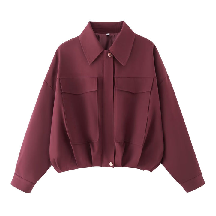 Damen Oversize Utility-Jacke mit Pattentaschen, Drop-Shoulder und elastischem Saum Drune