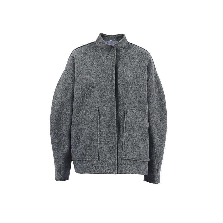 Damen Oversized Wolljacke mit hidden Knopfverschluss und praktischen Taschen Drune