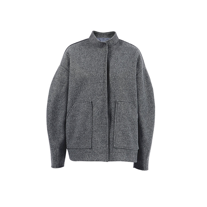 Damen Oversized Wolljacke mit hidden Knopfverschluss und praktischen Taschen Drune