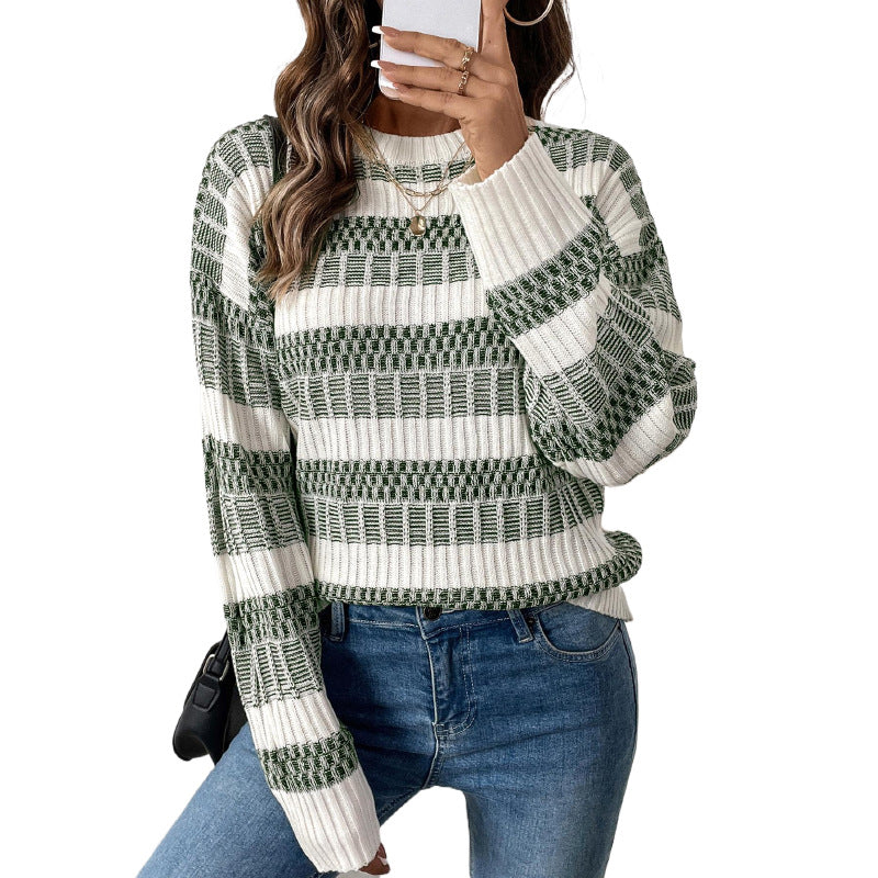Damen Strickpullover mit Streifen Drune