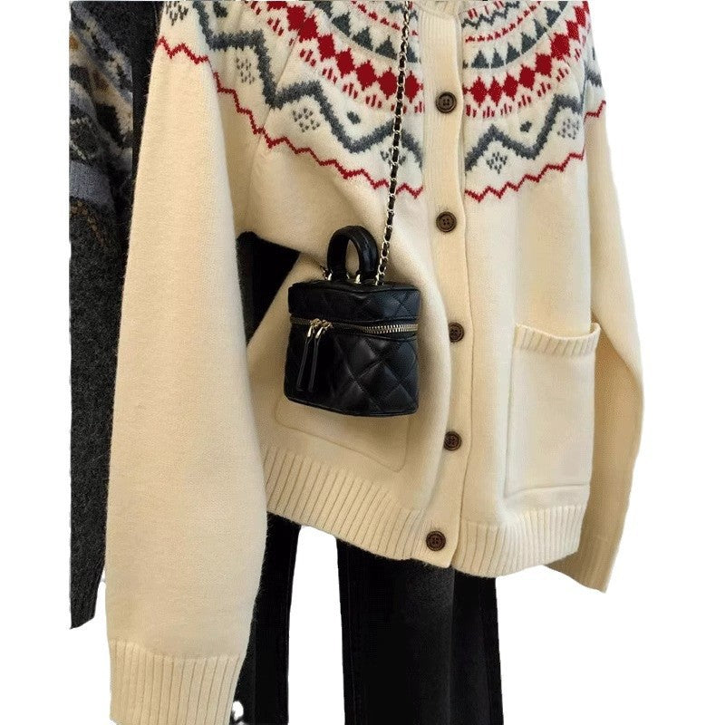 Damen Strickjacke mit traditionellem Muster Drune