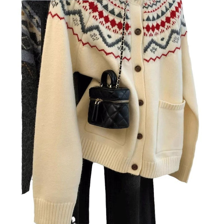 Damen Strickjacke mit traditionellem Muster Drune
