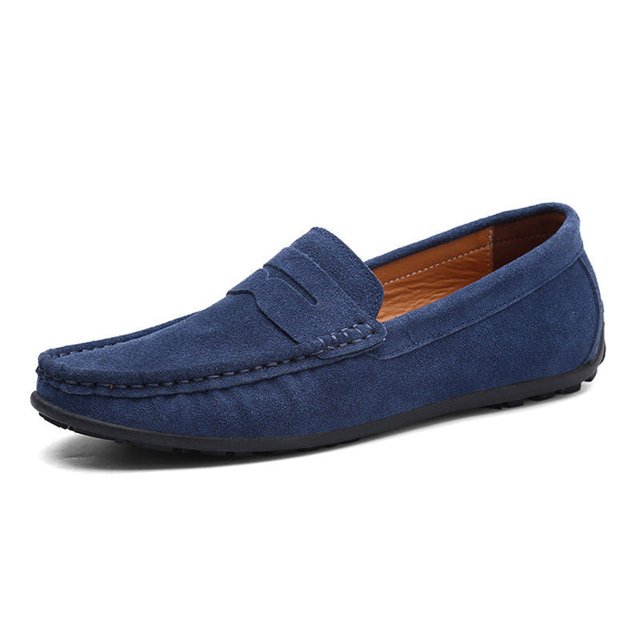 Herren nan eleganter Wildleder-Loafer mit handgenähter Moccasinnaht und rutschfester Gummiprofilsohle Drune