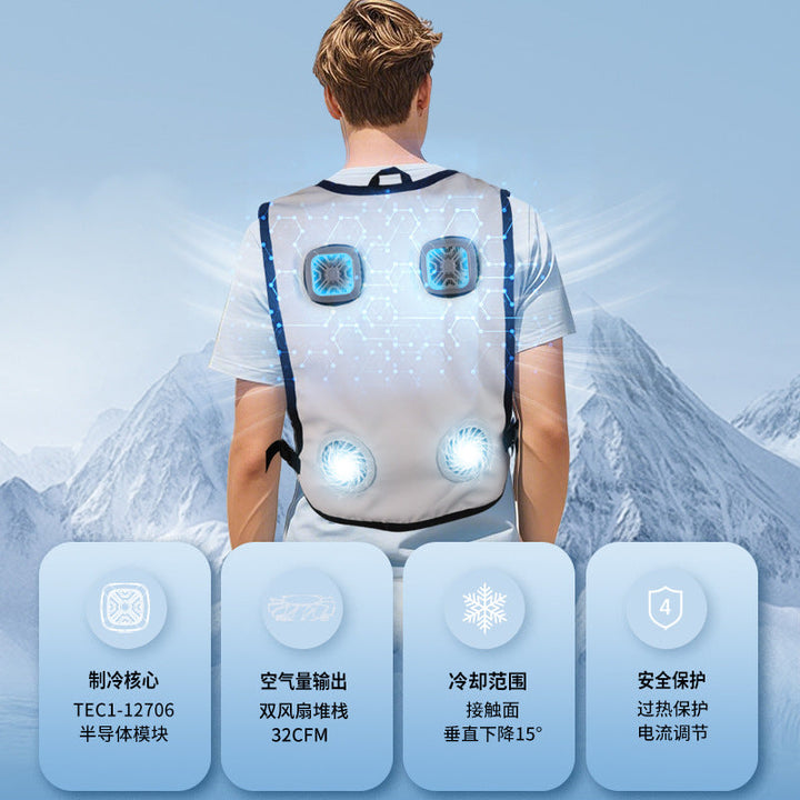 Unisex nan ultraleichte Ventilationsweste mit Mehrfachlüftersystem, NetzgewDrunee‑Trägern und Akkufach Drune